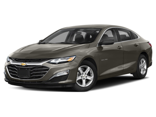 Chevrolet Malibu LS midsize sedan in gray, shown in a front three-quarter view